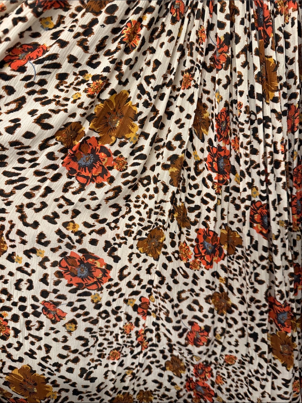 Free People Floral Leopard Print Midi Dress - Picture 4 of 6